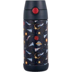 Kids Water Bottle insulated thermos with straw Girls Boys Space Wars 12oz NWT